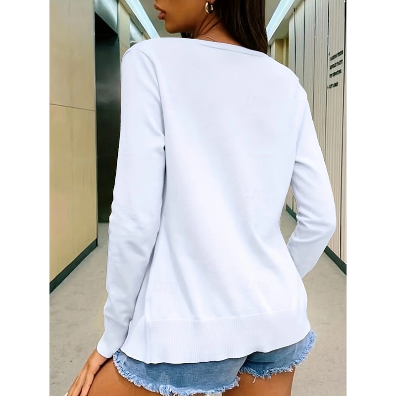 Women's Casual Jacket Comfortable Breathable Knitting Casual Plain Vacation Street Casual Daily Wear Open Front Short Collarless Regular Fit Long Sleeve Outerwear Black White Yellow Spring Fall2