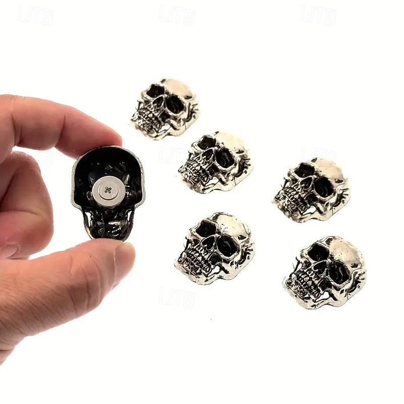 6pcs Halloween Skeleton Stainless Steel Refrigerator Magnets, Cool Cute Gothic Decorative Magnets for Adults, Boys, Kitchen, Office, Whiteboards, Cabinets3