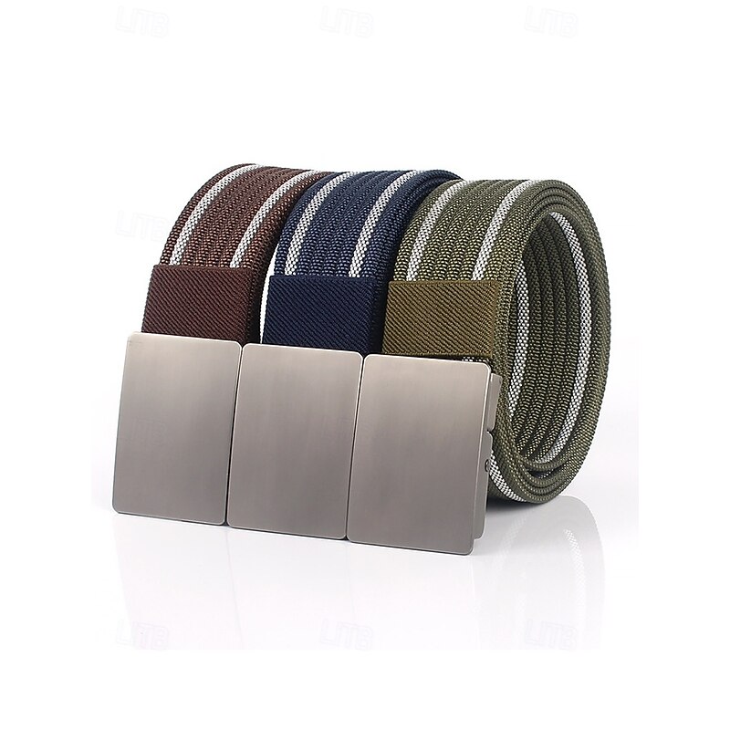 Men's Military-Style Tactical Belt with Metal Buckle – Adjustable Polyester Webbing Belt for Outdoor, Work and Casual Wear4