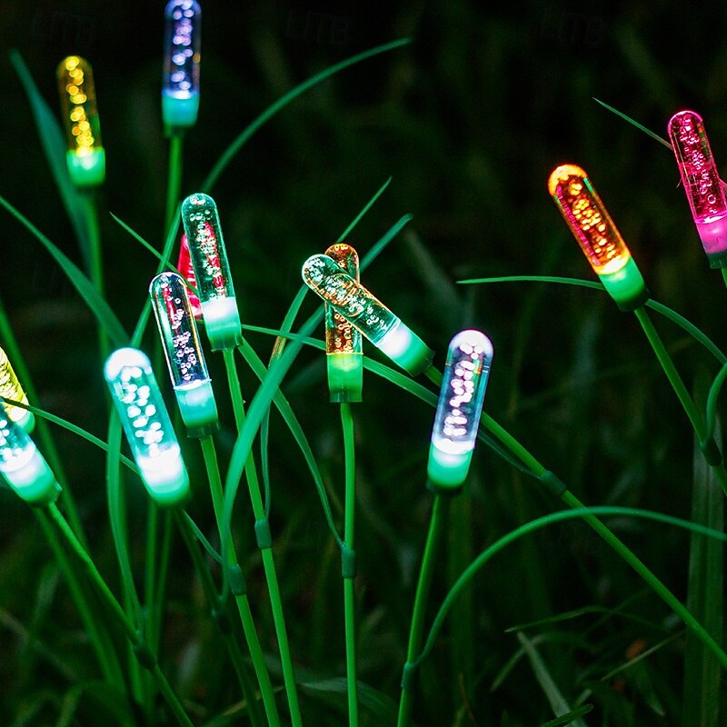 2PCS Solar Firefly Garden Light Bubble Reed Swaying Lawn Light for Patio Yard Porch Garage Walkway Holiday Landscape Decoration4
