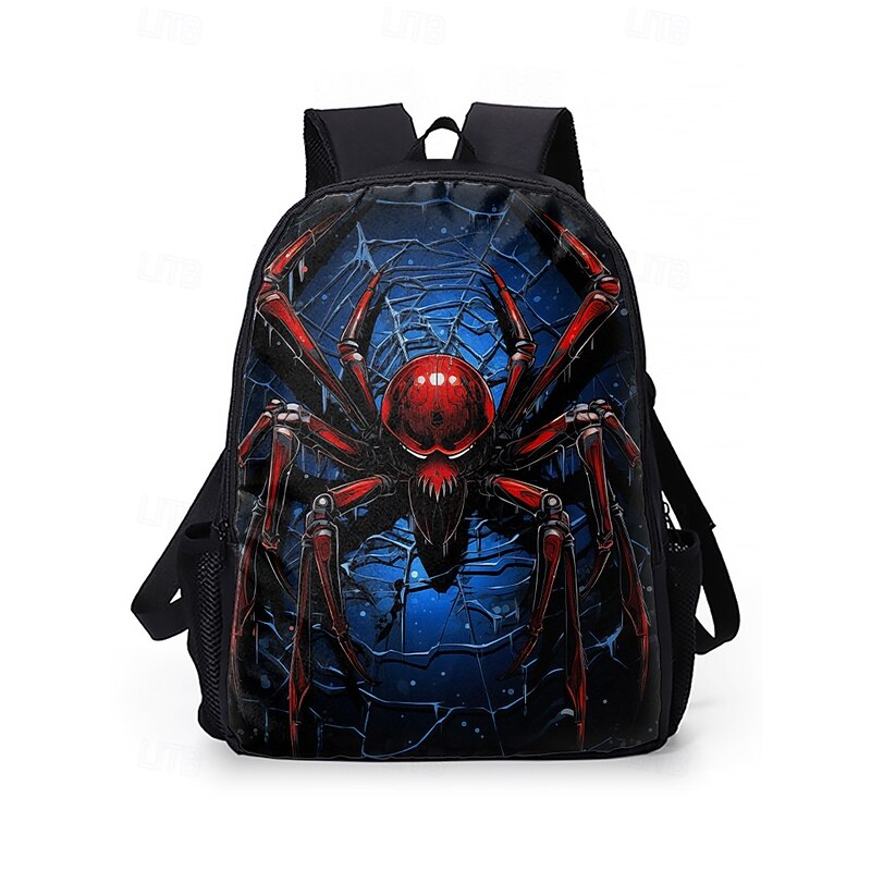 Men's Large Capacity Spider Print Backpack with Double Layer Design – Cool Graphic School Bag for Teens and Outdoor Travel4