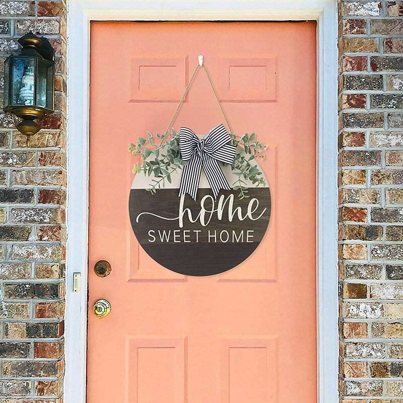 Welcome Sign for Front Door Wreath Decorations for All Seasons Front Porch Decor Hanging Gift for Farmhuose Home Outdoor Indoor3