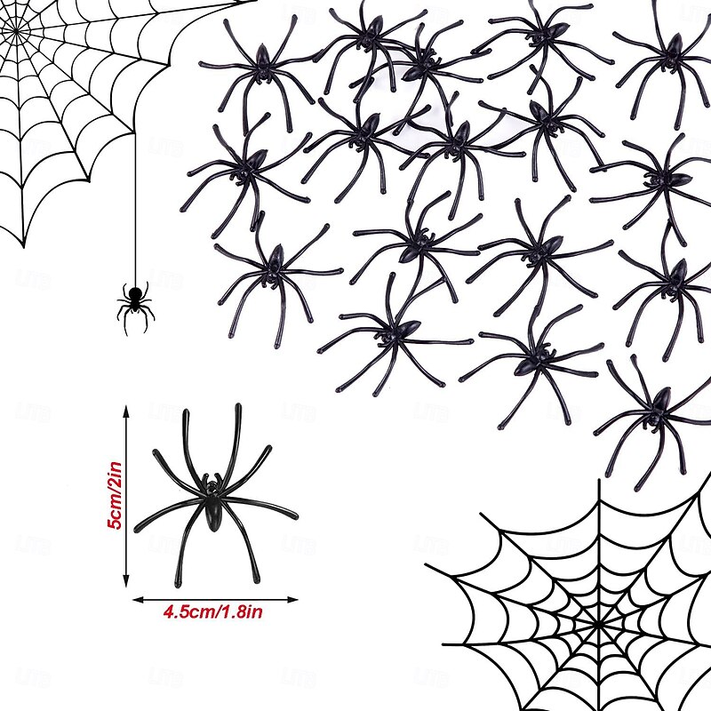 100 Pieces Halloween Realistic Spiders Black Plastic Small Spider Toys Fake Spiders Prank Props for Halloween Home and Party Decorations2