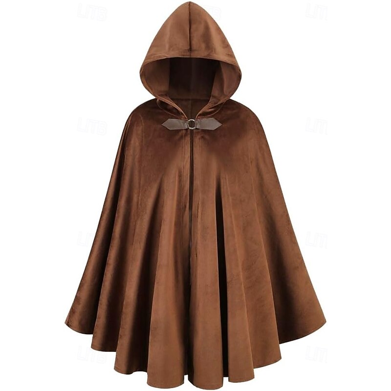 Medieval Hoodies Robe Normal Fashion Collarless Fancy Dress Adults Adults' Cloak All Seasons3