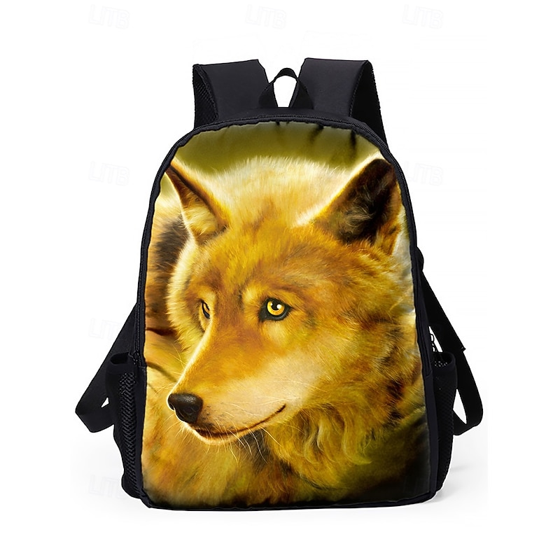 Men's 3-Piece Wolf Design Backpack Set - Durable, Trendy School, Travel, and Casual Use - Features Wild Animal Art, Adjustable Straps and Multiple Compartments Vincent Hie4