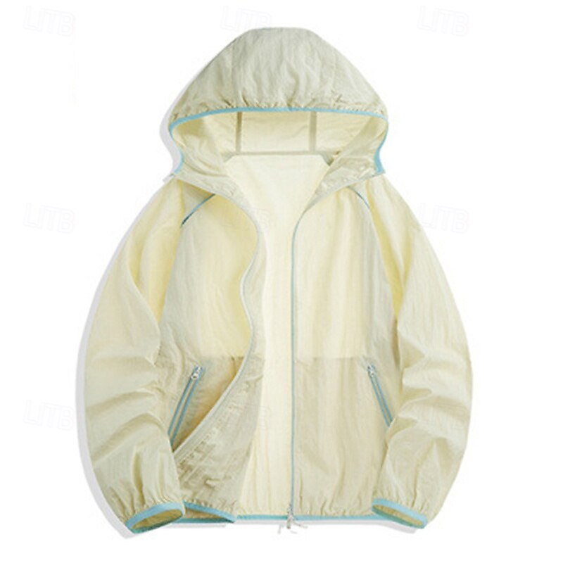 Women's Running Jacket Outdoor Jacket Full Zip Long Sleeve Outerwear Athletic Color Block Sun Protection Quick Dry Lightweight UV Cooling Tennis Golf Running Sportswear Activewear Black Yellow Blue