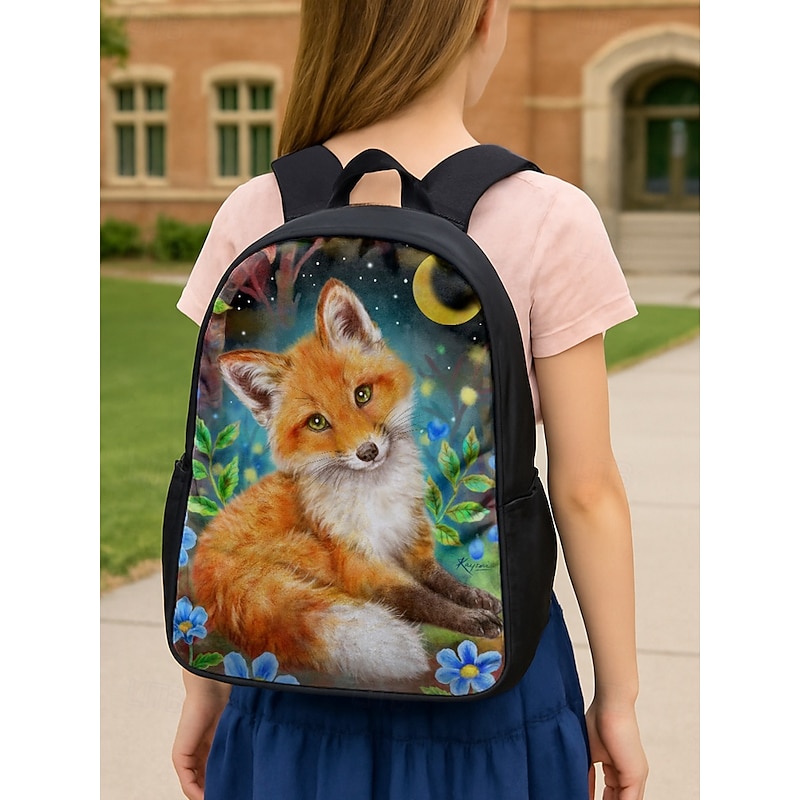 Girls'3-Piece Fox Backpack Set with Lunch Bag and Pencil Case – Cute Forest Animal Print for Elementary School and Everyday Use Kayomi Harai2