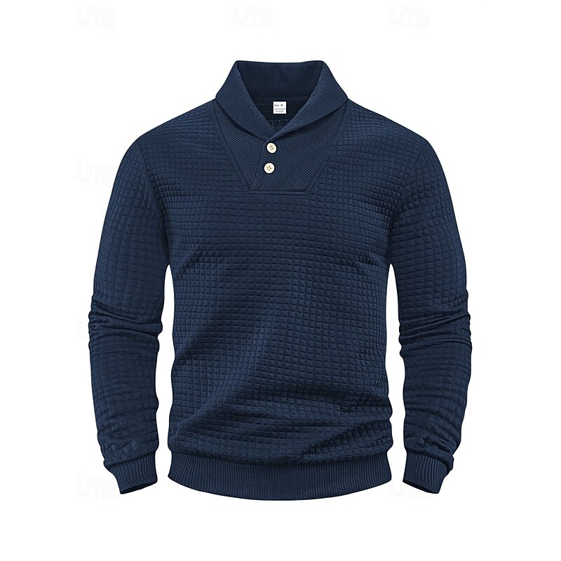 Men's Sweatshirt Black White Army Green Navy Blue Lapel Plain Sports & Outdoor Daily Holiday Polyester Streetwear Basic Casual Spring Autumn / Fall Clothing Apparel Hoodies Sweatshirts  Long Sleeve2