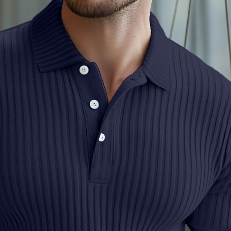 Men's Solid Color Knit Polo Sweater Polo Shirts Muscle Shirt Short Sleeve Lapel Basic Modern Comfortable Work Sports & Outdoor Casual Buttons Knitted Summer Spring & Summer Light Gray White Burgundy2