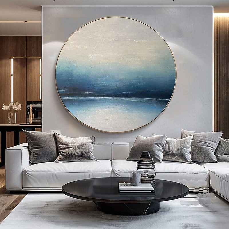 Hand painted Abstract Seascape Oil Painting Handmade Original Design Beach Sea Canvas Painting Modern Livingroom Decor