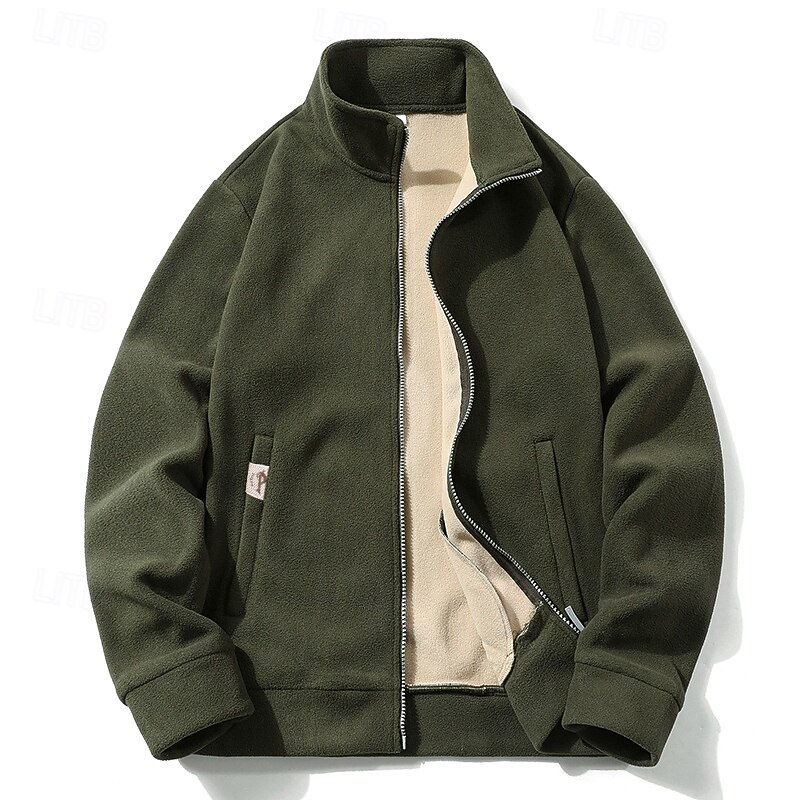 Men's Windbreaker Hiking Jacket Fleece Jacket Outdoor Warm Hiking Outfits Hiking Clothes Winter Autumn / Fall Top Camping / Hiking / Caving Running Dark Grey Black Army Green4