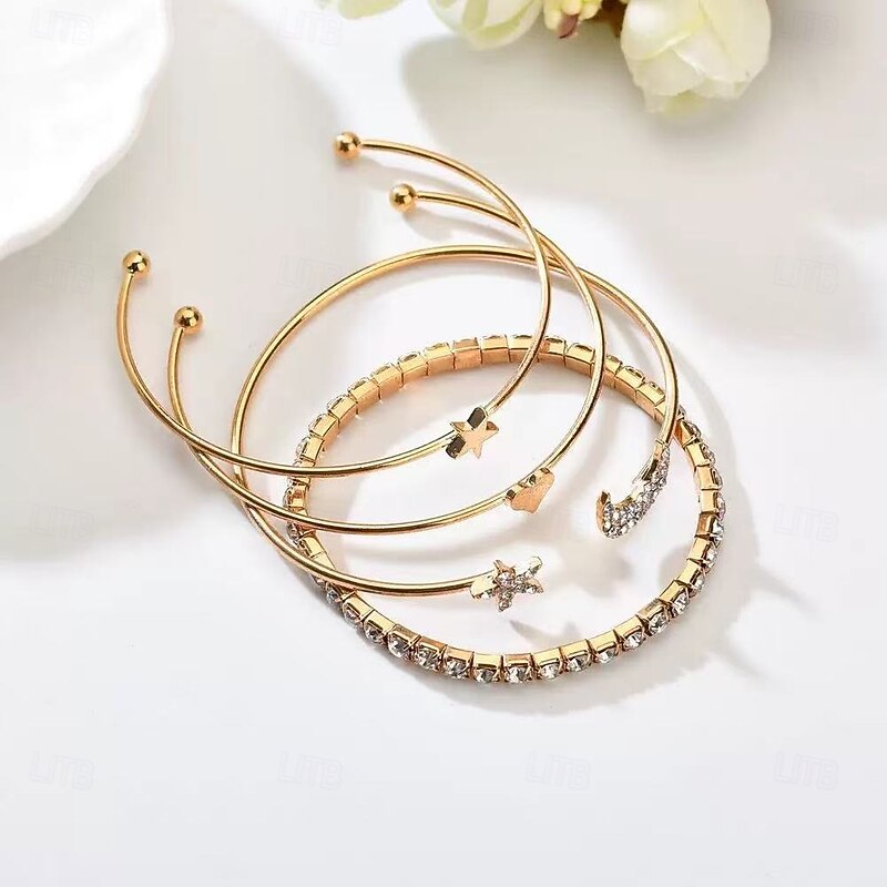 Women's Bracelet Tropical Moon Heart Star Punk Stylish Alloy Bracelet Jewelry Silver / Golden For Party2