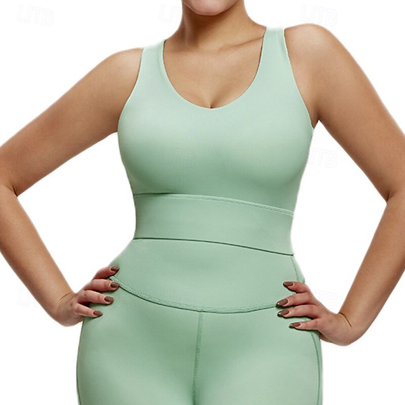 Women's Yoga Bra Sports Tank Top Pilates Bra Underwear High Supports Breathable Sweat-absorbent Wireless With pads Solid / Plain Color Sport Activewear White Blue Gym Pilates Zumba