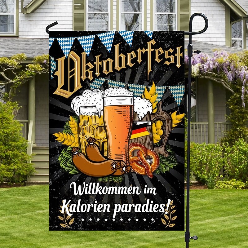 Oktoberfest Garden Flag Yard Flags, Small Garden Flags for Outside, Outdoor Flags, Holiday Garden Flags for All Seasons