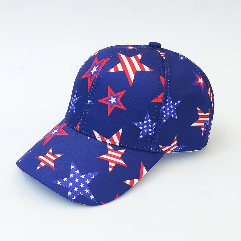 Men's Unisex Baseball Cap Sun Hat Trucker Hat White Red Polyester Adjustable Fashion Independence Day Festival Graphic American Flag Sunscreen Comfortable Casual / Daily3