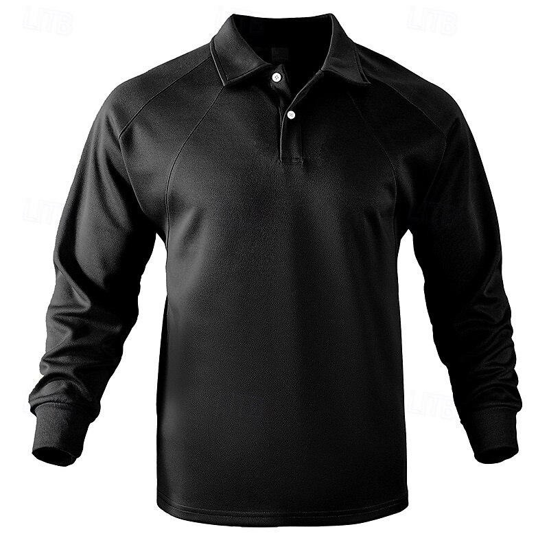 Men's Polo Sweatshirt Button Up Hoodie Black White Green Khaki Gray Lapel Plain Patchwork Sports & Outdoor Casual Daily Streetwear Cool Designer Spring &  Fall Clothing Apparel Hoodies Sweatshirts2