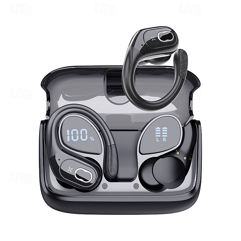 Wireless Earbuds 75hrs Bluetooth 5.4 Headphone Sport 2025 Bluetooth Earbuds Stereo Deep Bass Over Ear Bud with Earhooks ENC Noise Cancelling Mic IPX7 Waterproof Earphone for Workout/Running