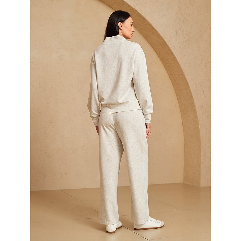 Women's Golf Pullover Sweatshirt Ivory Long Sleeve Sun Protection Top Fall Ladies Golf Attire Clothes Outfits Wear Apparel2