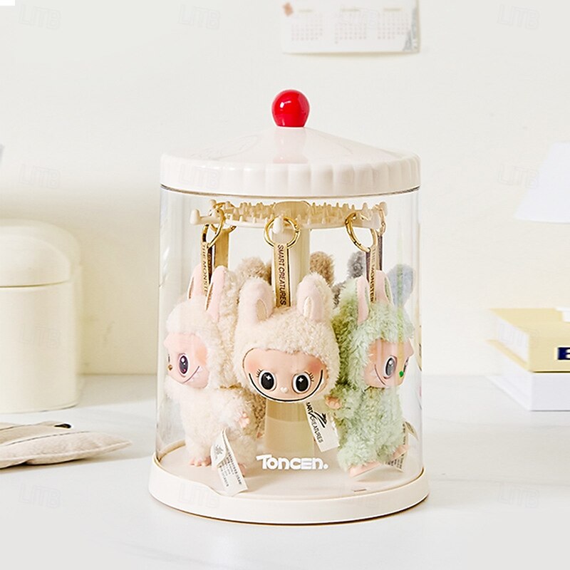 Rotating Display Case - 360 Clear Figure & Keychain Display Case with Dust Proof Coverfor 17/15cm Plush Dolls Stackable Holder Display Shelf for Collectibles NO Dolls4