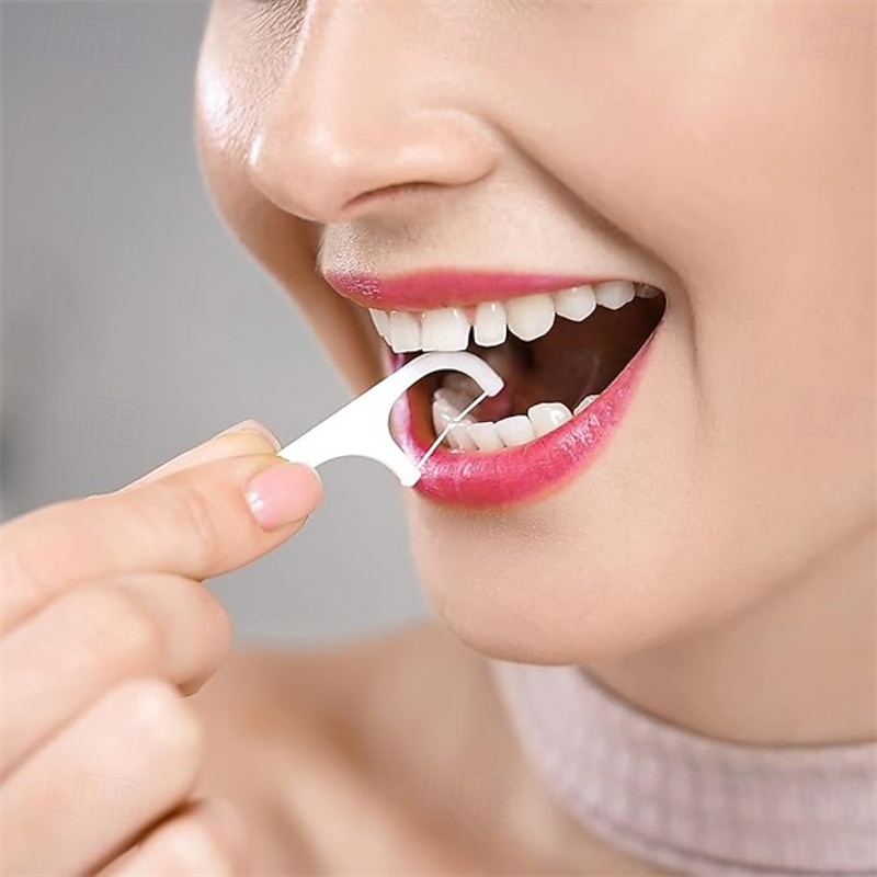 10 Pieces Travel Dental Floss Case-Micro Floss ToothPicks-Portable Flosser Picks Cases Contains Floss Stick 100 Count Sealed Storage for Teeth Cleaning4