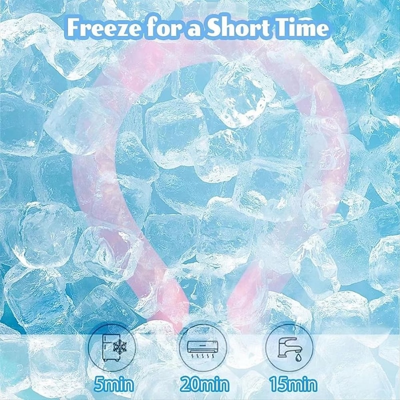 Portable Neck Cooling Tube, Reusable Gel Ice Pack Cooling Ring for Summer, Wearable Neck Massager with Sunstroke Prevention4