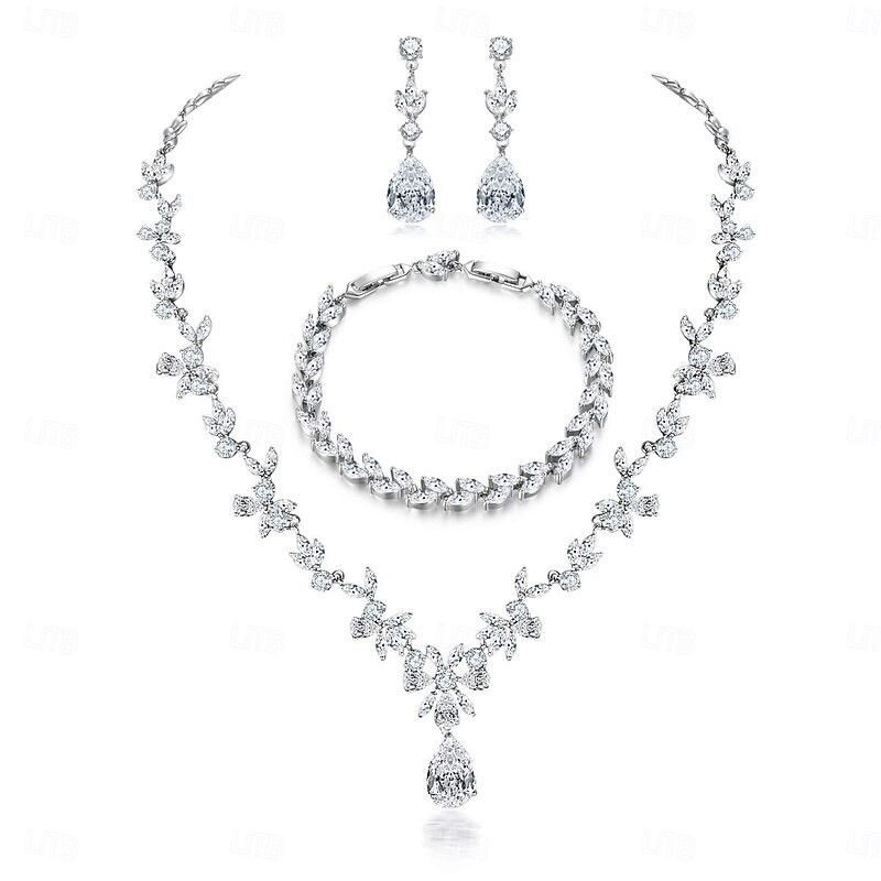 Bridal Jewelry Sets One-piece Suit Alloy Earrings Necklace Women's Stylish Cute Joy Jewelry Set For Party Evening Wear