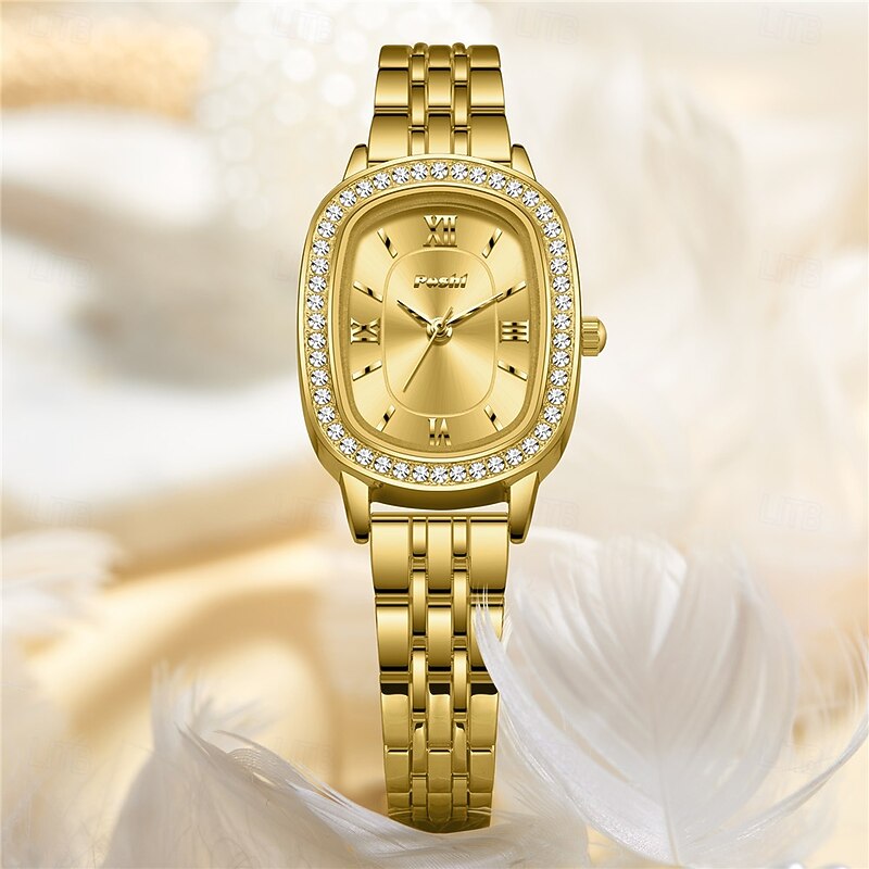 Fashion Women's Quartz Watch Oval Inlaid with Rhinestones Quartz Watch PX7 Waterproof Stainless Steel Strap Women's Business Watch4