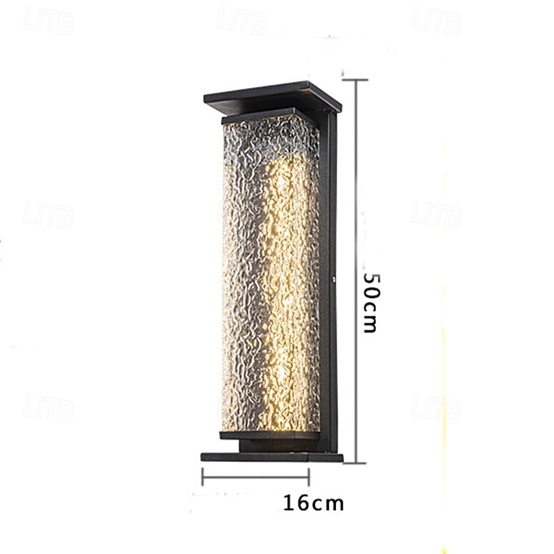 \LED Outdoor Wall Lights 50cm/70cm Single Head New Chinese Style Modern Waterproof Metal Acrylic 20W For Balcony Aisle Garden Villa 110-240V2