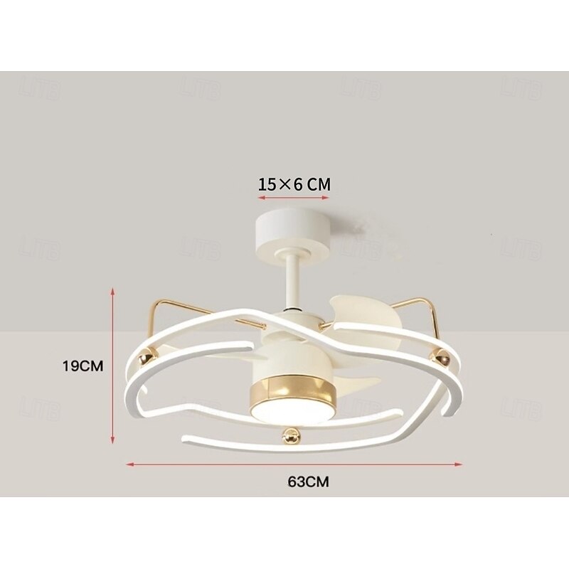Modern Luxury Pentagon Metal Ceiling Fan Light - Remote Stepless Dimming Warm Lighting for Home2