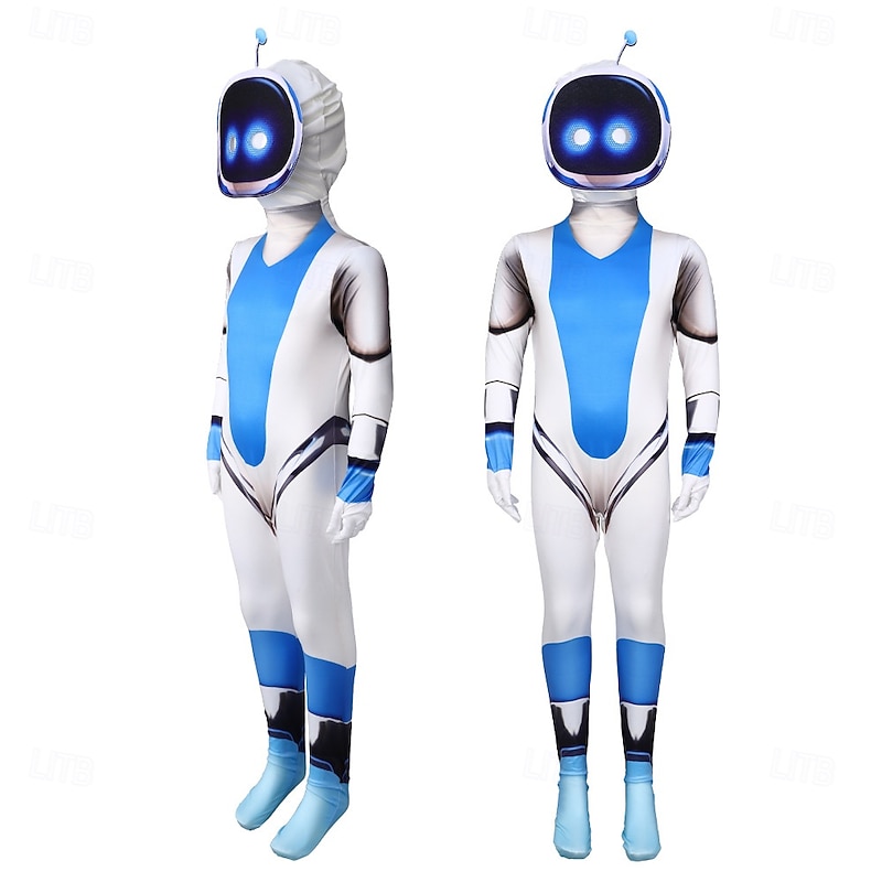 Futuristic Robot Astro Bot Costume Bodysuits STEM Day Cosplay Movie Cosplay for Men's Boys Adults Kid's Halloween Carnival World Book Day Performance Educational Dress Up School Event Dress Up3