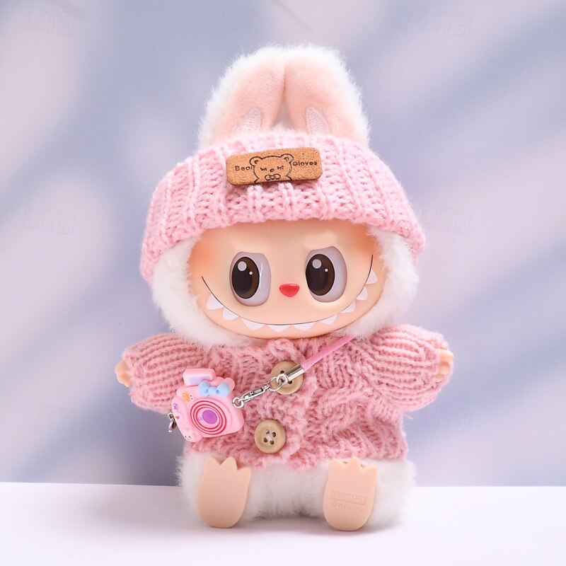Clothes for 17cm Dolls Fashion Garment Accessories(No Doll) Cute Sweater Suitable for 6.69inch (17cm) Doll Soft Cotton Clothing Replacement