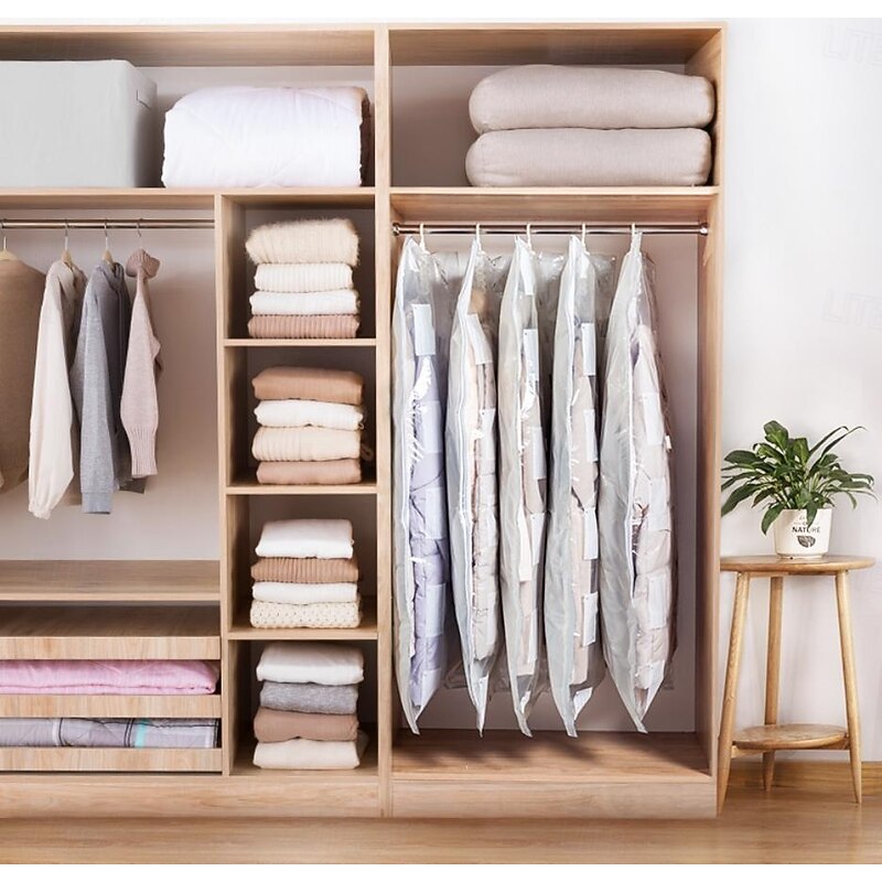 TAILI 1pcs Hanging Vacuum Storage Sealer Bags Space Saver Bag for Clothing, Suits and Jackets, Closet Organizers, Travel3