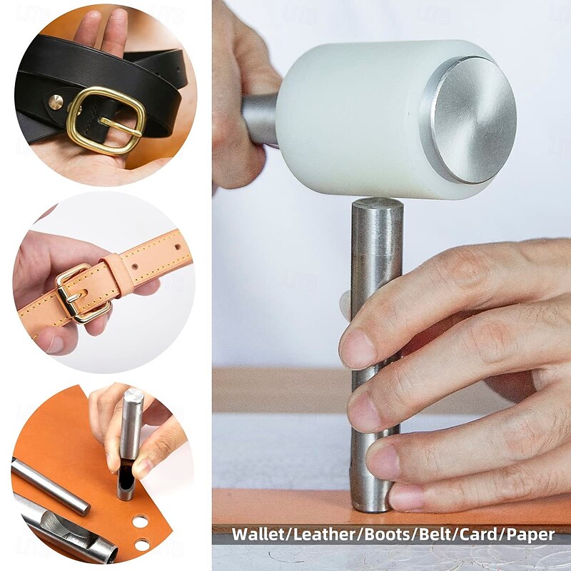 Leather Hole Punch 15Pcs Hollow Hole Punch Steel Belt Leather Punch Round Hollow Punch Tool for Watch Strap Canvas Belt Paper Plastics 0.5mm-5mm2