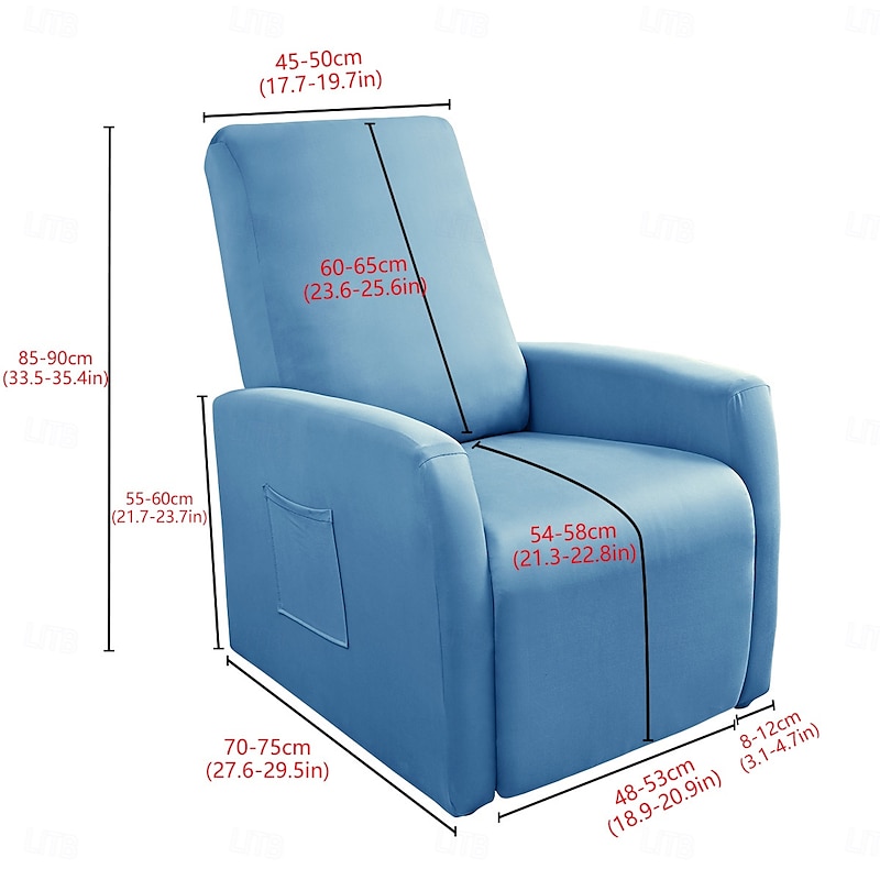 Recliner Chair Covers 4 Pcs Waterproof Small Recliner Sofa Slipcover Stretch Recliner Slipcover for Lazyboy Recliner Chair with Storage Pocket Furniture Protector for Living Room3