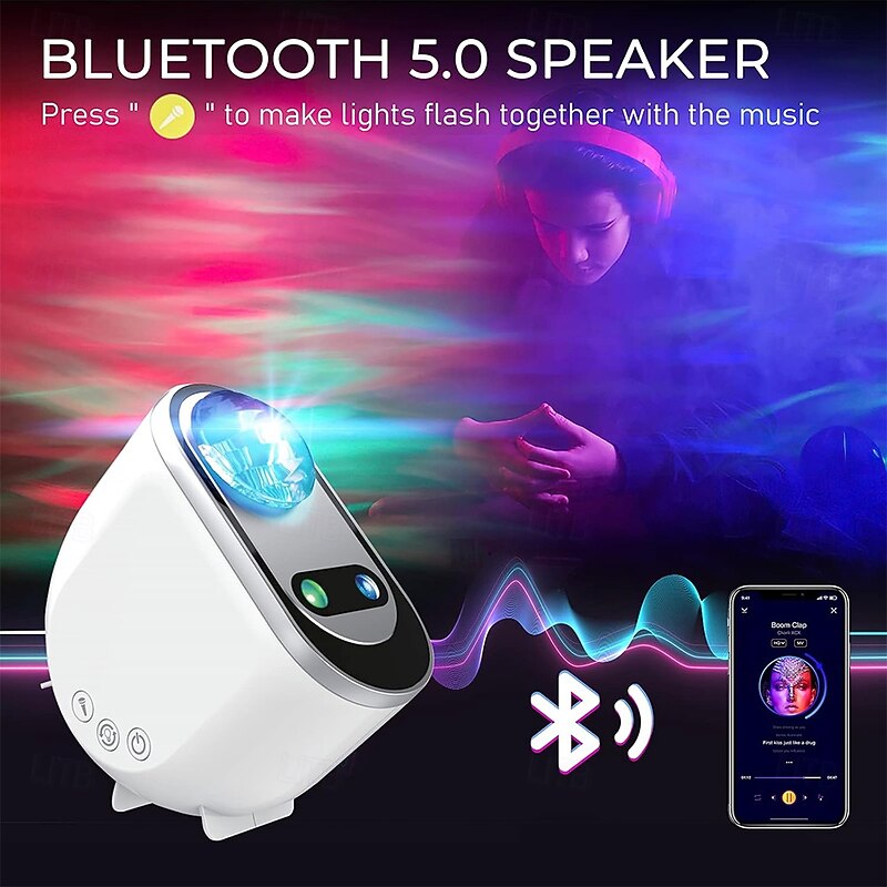 Galaxy Aurora Projector 3 in 1 LED Northern Lights Star Projector 6 White Noise Starry Moon Light with Bluetooth Speaker for Adult Kids Gift Bedroom Room Decor4
