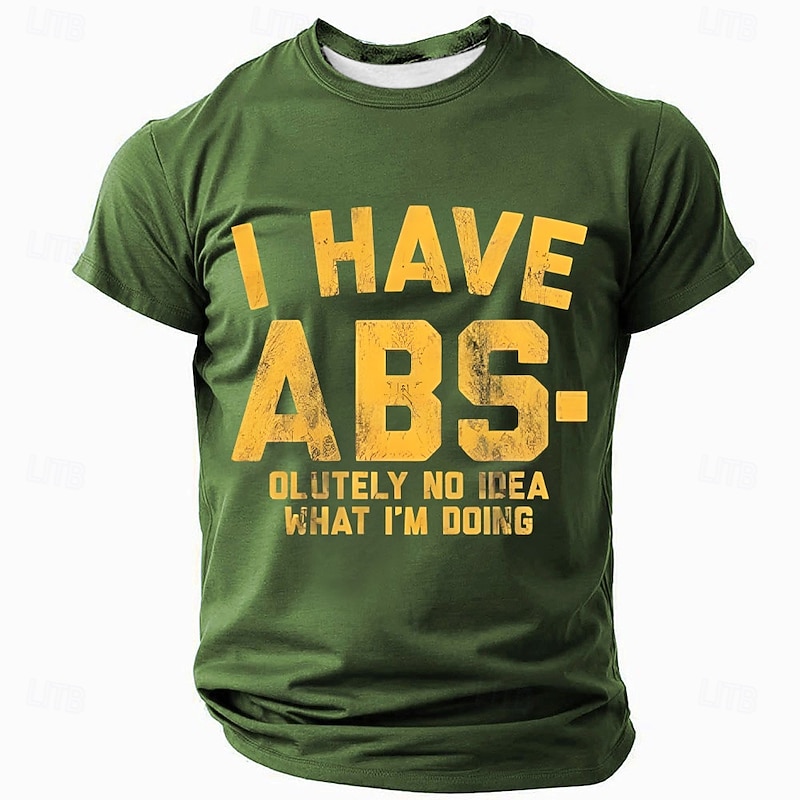 Men's Funny Pun T-Shirt: I Have ABS-olutely No Idea What I'm Doing Graphic Short Sleeve Tee4