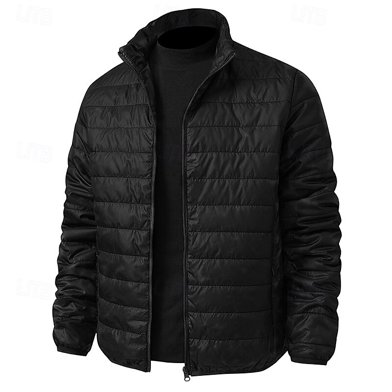Men's Puffer Jacket Winter Jacket Outdoor Warm Hiking Outfits Hiking Clothes Winter Autumn / Fall Top Camping / Hiking / Caving Running Black Light Grey Dark Blue4