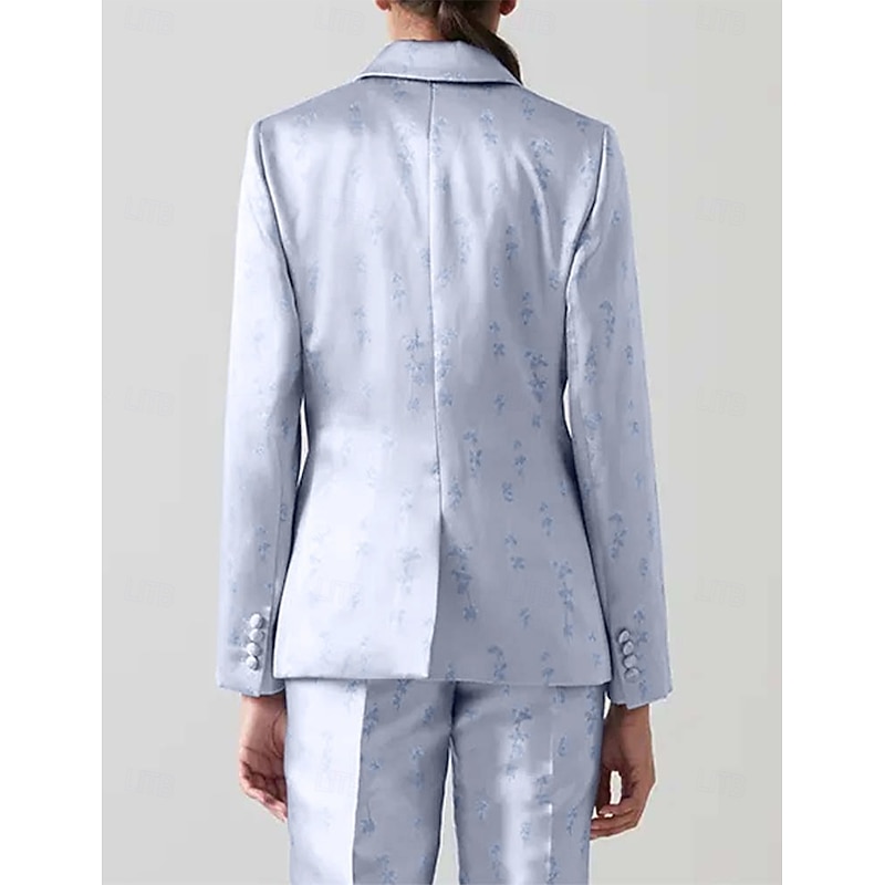 Women's Blazer Sport Coat Formal Wedding Guest Satin Elegant Long Sleeve Notched Lapels Single Breasted2