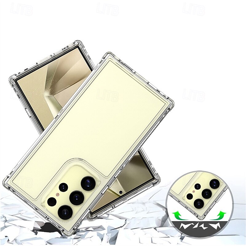 Phone Case For Samsung Galaxy S25 S25 Edge S24 Ultra Plus S24 FE S23 A16 A55 5G A35 5G A25 A15 Back Cover Transparent Shockproof TPU Acrylic PC3