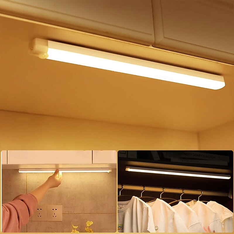 Under Cabinet Lighting 1 PACK,  USB Charging Cabinet Light, Long Strip Intelligent Sensing Cabinet Light, for Bedroom Desks Corridors Stairwells Entrances Shoe Cabinets Wardrobes