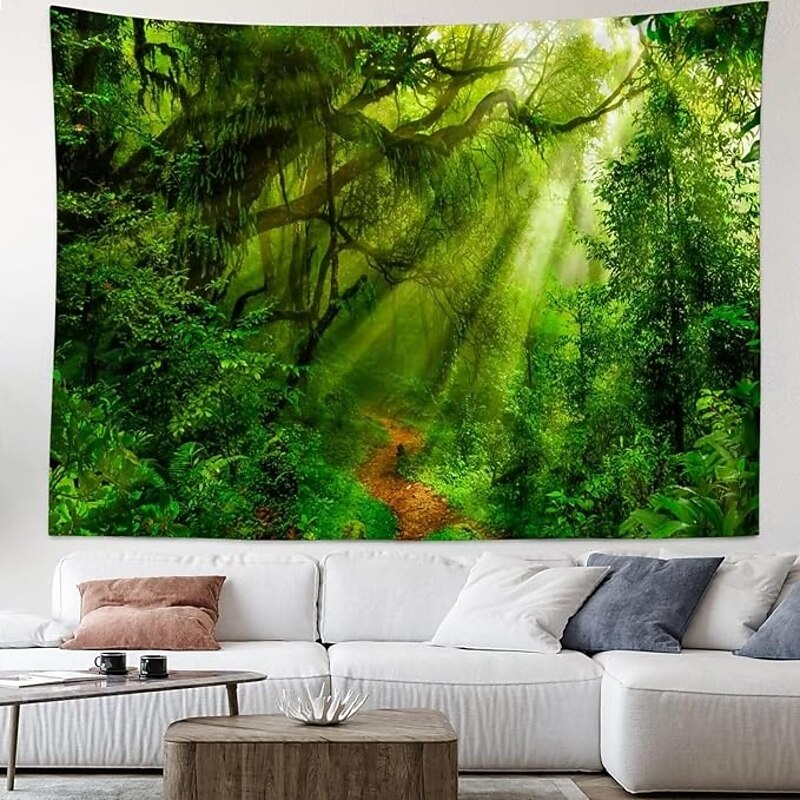 Forest Landscape Hanging Tapestry Wall Art Large Tapestry Mural Decor Photograph Backdrop Blanket Curtain Home Bedroom Living Room Decoration3