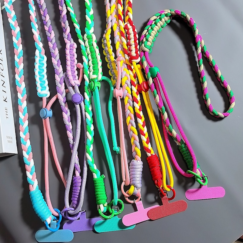 New fashionable colorful woven unisex mobile phone hanging rope with adjustable crossbody and multifunctional long rope hanging rope3