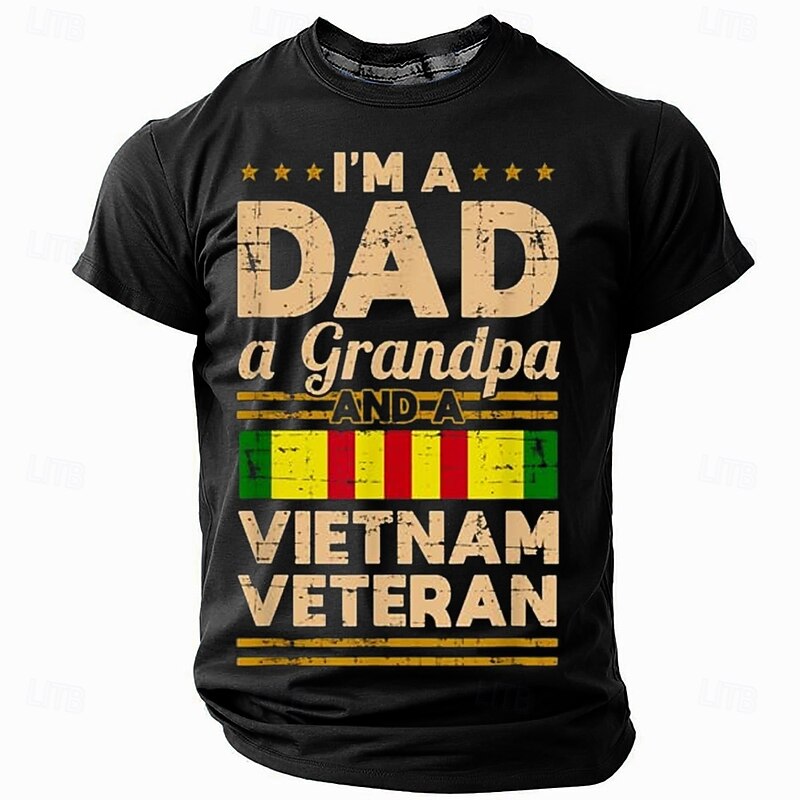 Men's Veterans Father T Shirt Short Sleeve T shirt 3D Print Crew Neck Shirt Fashion Daily Basic Street Casual Daily Black Blue Green Summer Spring Clothing Apparel S M L XL XXL XXXL4