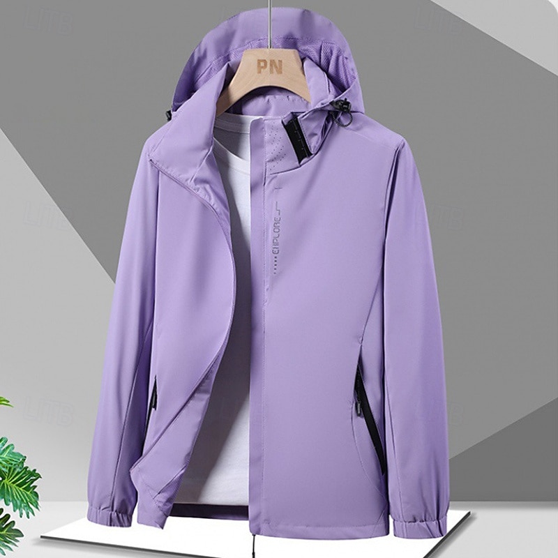 Women's Windbreaker Hiking Jacket rain coat Outdoor Waterproof Windproof Hiking Outfits Hiking Clothes Spring Autumn / Fall Top Camping / Hiking / Caving Running White Pink Purple4