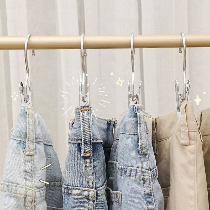 Space-Saving Clothes and Hat Storage Hooks, Laundry Hanging Clips, Heavy Duty Closet Organizer Clamps, Bulk Clothespins for Socks, Towels, Pants, Travel, Handbags3