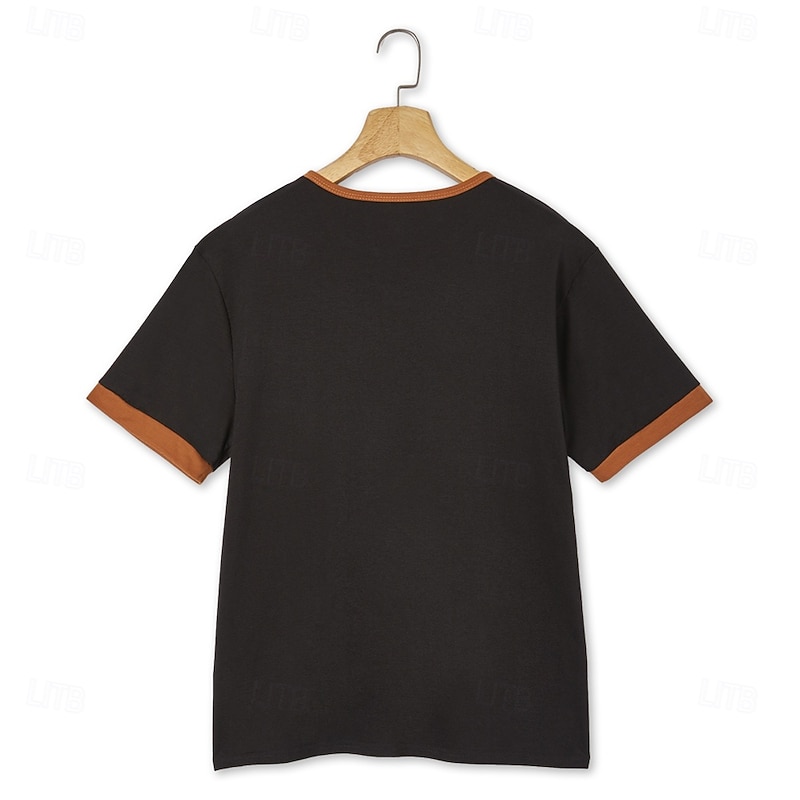 Men's T Shirt Tee Top Short Sleeve Short Sleeves V Neck Notched Summer Color Block Fashion Designer Basic Classic Style Vacation Street Going out White Black Navy Blue Top Tee for Men4