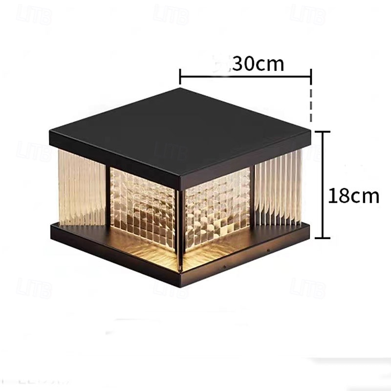 Outdoor Post Lights Fixture Metal Modern Yard Entry Outdoor Column Lights with Stainless Steel Housing Patio Pillar Lights 110-240V 20W2