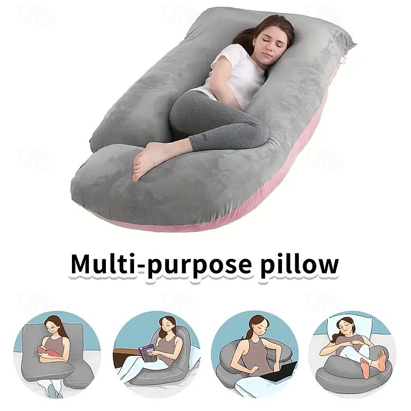 U-shaped Full-body Pregnant Pillow Ergonomically Designed to Enhance Sleep and Comfort Removable and Washable Velvet Cover for Halloween and Christmas Gifts