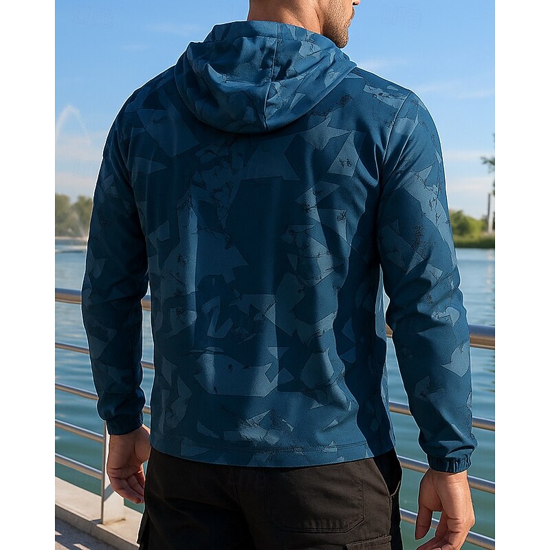 Men's Running Jacket Outdoor Jacket Full Zip Long Sleeve Outerwear Athletic Graphic Sun Protection Lightweight Breathable Tennis Golf Running Sportswear Activewear Dark Green2