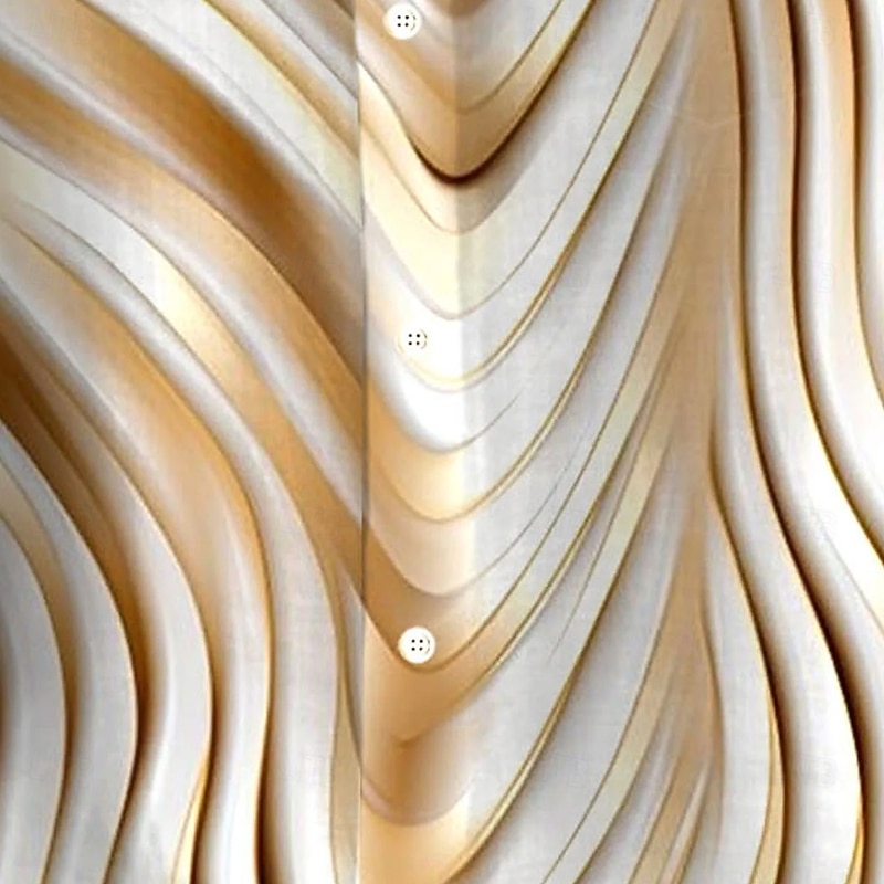 Men's Gradient Waves Shirt Summer Shirt Button Up Shirt Short Sleeve Fashion Casual Outdoor Vacation Dailywear Summer Spring Turndown 3D Print Collared Shirts Front One Pocket Khaki3